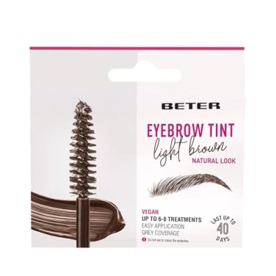 Abbildung von Beter Lang anhaltendes Augenbrauenfärbeset, schnelle und einfache Anwendung, hellbraun, Augen Augenbrauen Make up