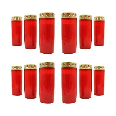 Abbildung von Ebersbacher Kerzenfabrik 4er Pack Grablicht Ölkompolicht Nr. 6 rote Hülle (4 x 3 Stück)