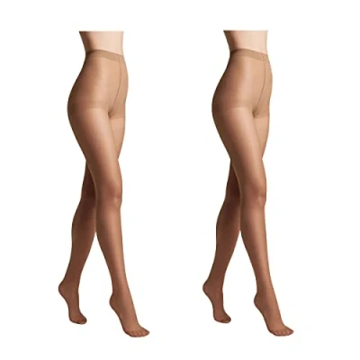 Abbildung von Conte elegant 2er Pack langlebige Damenstrumpfhose Halbmatt SOLO 40 DEN Damen Feinstrumpfhose Strumpfhose mit markiertem Höschenteil Einfarbig Farbe Bronz Größe 2