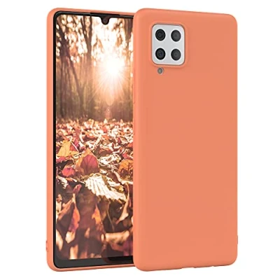 Abbildung von EAZY Case Silikonhülle für Samsung Galaxy A42 5G Hülle Silikon Orange weich stoßfeste Handyhülle Schutzhülle mit Kameraschutz Dünn Premium Schutz Cover TPU Phone Bumper in