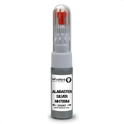 Abbildung von SD COLORS Alabaster Silver NH700M Reparaturset, kompatibel mit Honda Lackstift, 20 ML, Farbcode NH700M, Silber