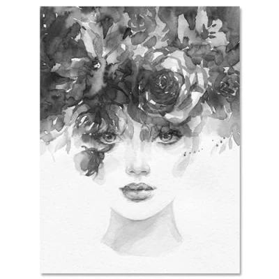 Abbildung von wandmotiv24 Leinwandbild Malerei, Frau M0577