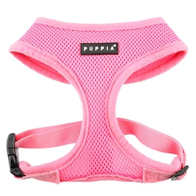 Abbildung von Puppia Hundegeschirr für kleine und mittelgroße Hunde super weich in vielen Farben Auch als Welpengeschirr verwendbar Antizuggeschirr Hunde, Pink, XS