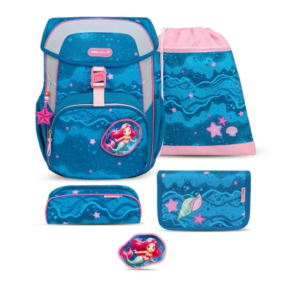 Abbildung von Belmil Maxi Mermaid Meerjungfrau blau rosa Schulranzen Set