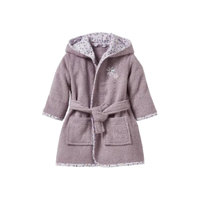 Abbildung von Vertbaudet Mädchen Baby Bademantel „Blumenzauber“ Oeko Tex violett 80