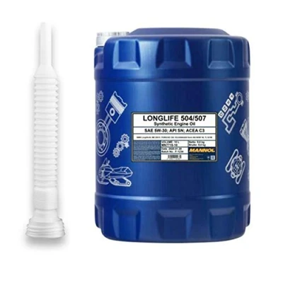 Abbildung von 10 Liter, MANNOL 7715 5W 30 LONGLIFE FREIGABE 504 507 229.51 MOTORÖL inkl. Schlauch