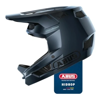 Abbildung von ABUS Downhill Helm HiDrop ASTM zertifizierter Fullface mit ABS Außenschale für MTB: Downhill, Enduro und Bikepark Erwachsene Jugendliche Schwarz, Größe XL