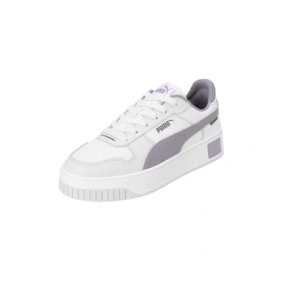 Abbildung von Puma Carina Street Sneaker low, Damen, Größe: 37, White/pale plum/silver mist Leder und lederimitat