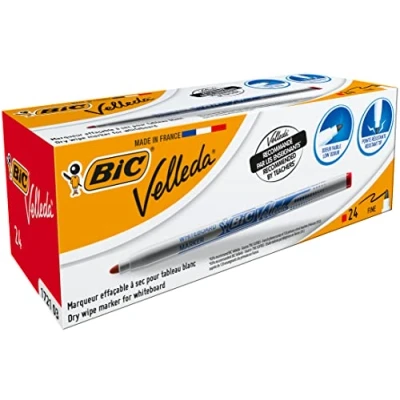 Abbildung von BIC,841840,Velleda AA81721 WhiteboardStifte mit feinerRundspitze Rot, 24er Box