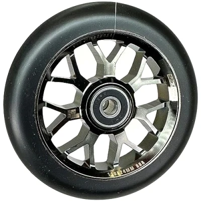 Abbildung von Fantic26 Spy7 Stunt Scooter Rolle I Trick Tret Kinder Roller Wheel 110mm ABEC 11 Schnell Leise Freestyle (Schwarzchrome/Pu Schwarz)