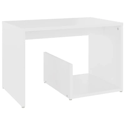 Abbildung von vidaXL Beistelltisch Couchtisch Wohnzimmertisch Sofatisch Kaffeetisch Teetisch Tisch Wohnzimmer Zeitungsständer Weiß 59x36x38cm Holzwerkstoff