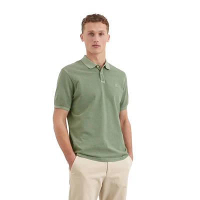 Abbildung von Marc O&#039;Polo Short Sleeve Slits AT HEM Poloshirt, Herren, Größe: Small, Luscious moss