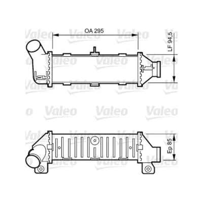 Abbildung von VALEO 817766 Ladeluftkühler Aluminium ohne Sensor SEAT: Ibiza 2, VOLKSWAGEN: Caddy 2 Kombi