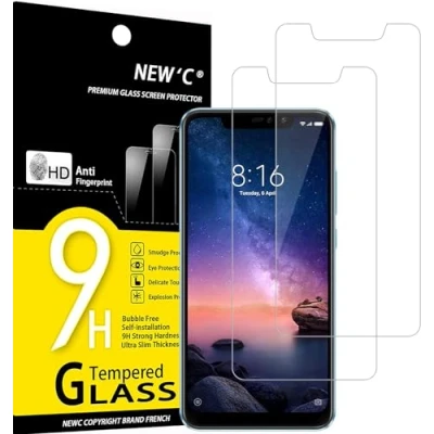 Abbildung von NEW&#039;C 2 Stück, Panzer Schutz Glas für Xiaomi Redmi Note 6 Pro, Frei von Kratzern, 9H Härte, HD Displayschutzfolie, 0.33mm Ultra klar, Ultrabeständig