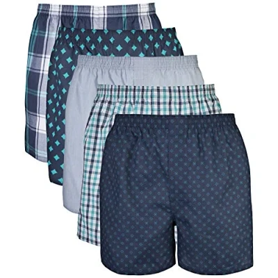 Abbildung von Gildan Herren Gewebte Boxerunterwäsche, Multipack Retroshorts, Marineblau, 5 Stück, Large (5er Pack)