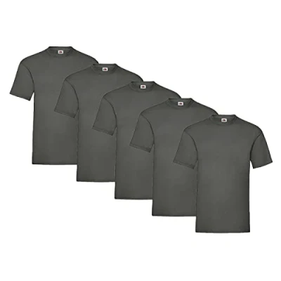 Abbildung von Fruit of the Loom 5er Pack T Shirts, 5X Graphit + 1 HL Kauf Notizblock, Größe XXL