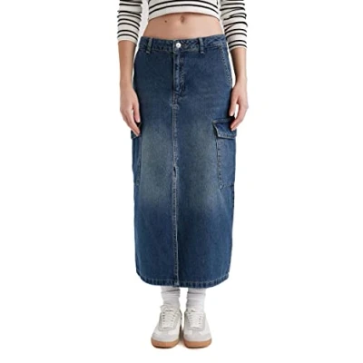 Abbildung von DeFacto Damen A1109AX Skirt, MID Blue, 44