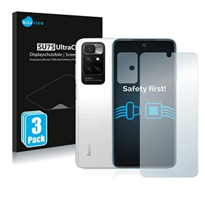 Abbildung von Savvies 6 Stück Schutzfolie für Xiaomi Redmi 10 (Display+Kamera) Displayschutz Folie Ultra Transparent