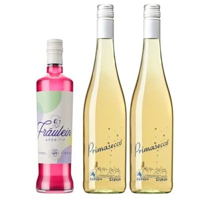 Abbildung von Schlitzer Fräulein Aperitif 0,7l + 2x Secco Fruchtiger mit Grapefruit, Yuzu &amp; Rosmarin Bundle für Spritz Genuss 15% vol Perfekt zum Verschenken
