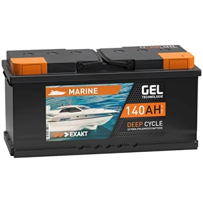 Abbildung von EXAKT Gel Batterie 12V 140Ah Bootsbatterie Marine Schiff Versorgung Solarbatterie Gelbatterie Akku ersetzt 120Ah 130Ah