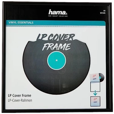 Abbildung von Hama Schallplatten Bilderrahmen 32x32 cm LP Rahmen (Vinyl für die Wand, Aluminium, Echtglas, Doppel oder Cover Rahmen, Deko Wand Aufbewahrung) schwarz
