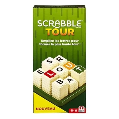 Abbildung von Mattel Games Scrabble Tour, Gesellschaftsspiel und Buchstaben, französische Version, GCW08, Mehrfarbig