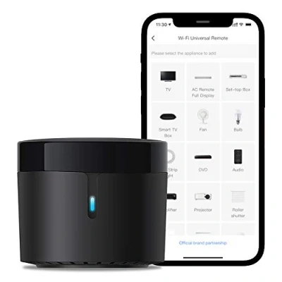 Abbildung von Broadlink RM4 Mini Universelle IR Audio Video Fernbedienung, Smart Home WLAN Remote Hub, kompatibel mit Alexa