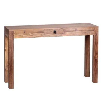 Abbildung von FineBuy Konsolentisch Massivholz Konsole mit 1 Schublade Schreibtisch 120 x 40 cm Landhaus Sideboard Farbe wählbar