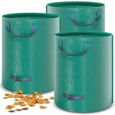 Abbildung von Alaskaprint 3x Gartenabfallsack 272 Liter stabil Gartensack Laubsack groß selbststehend UV Beständig Wasserdicht aus robuste Polypropylen Gewebe (PP) 150g/m² 390g
