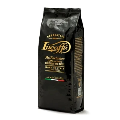 Abbildung von Lucaffé Mr. Exclusive, Kaffeebohnen, 100% Arabica, Reichhaltiges Aroma: Geröstetes Brot, Mandel, lieblich, Handwerkliche Herstellung 1 kg Aromaschutzbeutel
