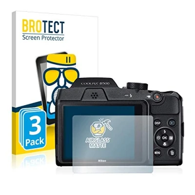 Abbildung von BROTECT Entspiegelungs Schutzglas für Nikon Coolpix B500 (3 Stück) Schutz Folie Panzerfolie Glas Matt [Extrem Kratzfest 9H, Anti Reflex]