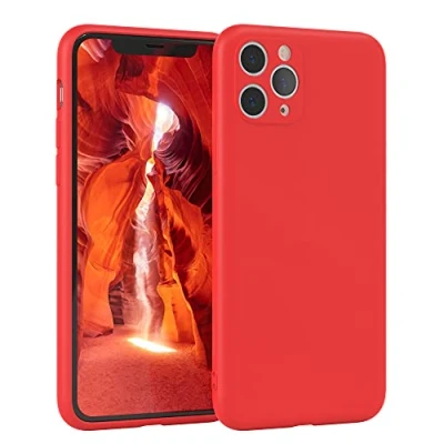 Abbildung von EAZY Case Silikonhülle für iPhone 11 Pro Hülle Silikon Rot weich stoßfeste Handyhülle Schutzhülle mit Kameraschutz Dünn Premium Schutz Cover TPU Phone Bumper in