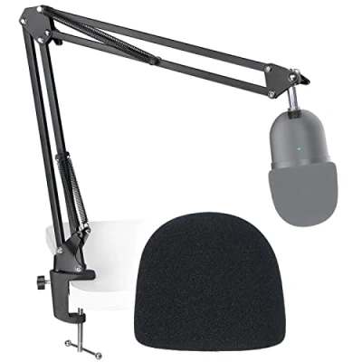 Abbildung von SUNMON Mikrofonarm für Seiren Mini Universal Mic Boom Arm mit Mikrofonabdeckung Set Mikrofon Ständer einstellbar 3/8&quot; bis 5/8&quot; Adapter Razer