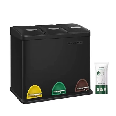 Abbildung von SONGMICS Mülleimer, Mülltrennsystem, aus Metall, 24 L, Küche