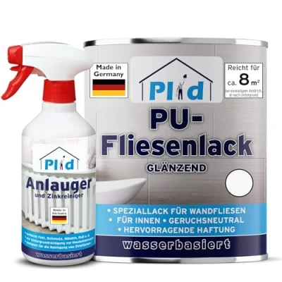 Abbildung von Premium Fliesenlack Fliesen Lack Fliesenfarbe &amp; 0,5l Anlauger Weiß Glänzend