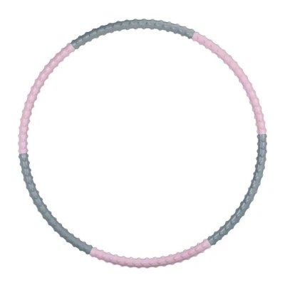 Abbildung von Relaxdays Hula Hoop Reifen, 95cm Ø, Fitnessreifen für Erwachsene, Massagenoppen, zum Abnehmen, Bauchtraining, rosa/grau
