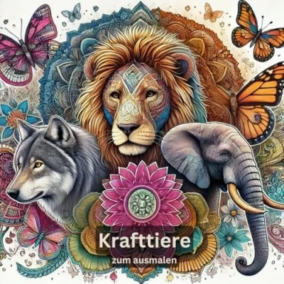 Abbildung von Krafttiere: Spirituelle Begleiter durch Ausmalen und Reflektieren: Eine Reise zu innerer Stärke, Weisheit Transformation die Welt der Krafttiere
