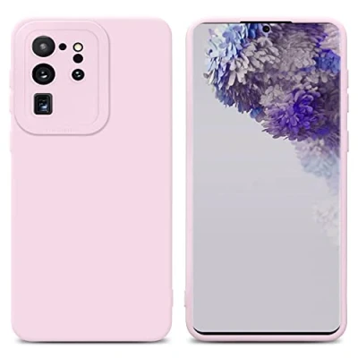 Abbildung von Cadorabo Hülle kompatibel mit Samsung Galaxy S20 Ultra Schutzhülle TPU Silikon Case Liquid Design Kameraschutz Slim Kratzfest Weiche Gummi Rundumschutz für in Rosa