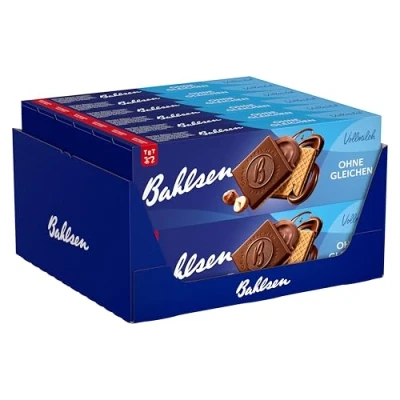 Abbildung von Bahlsen Ohne Gleichen Vollmilch 12er Pack Knusprige Waffel mit Haselnusscreme und Vollmilchschokolade (12 x 125 g)