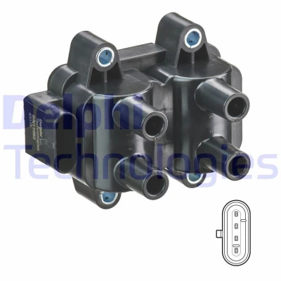 Abbildung von DELPHI GN11083 12B1 Zündspule 4 12 RENAULT: CLIO 2, TWINGO 3, DACIA: Logan I Limousine, MCV, Sandero