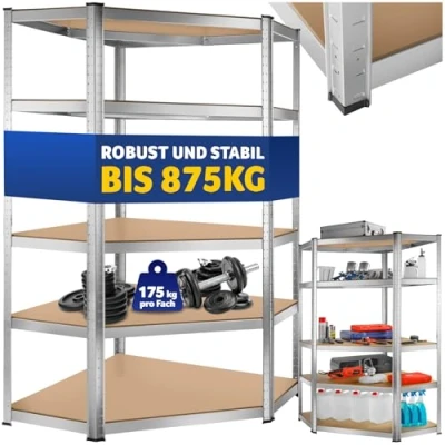 Abbildung von tectake Schwerlastregal Manfred, Komplett Set, höhenverstellbare Einlegeböden