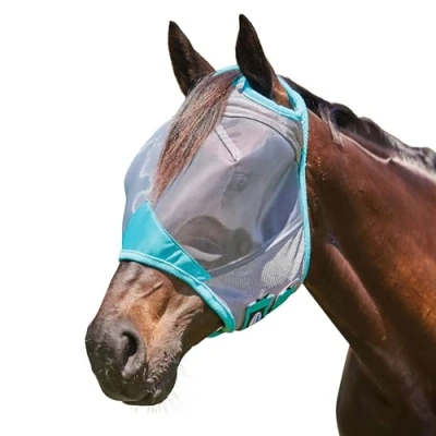 Abbildung von Weatherbeeta Fliegenmaske Comfitec Deluxe Fine Mesh Grau/TurquoiseVerkauft von Agradi