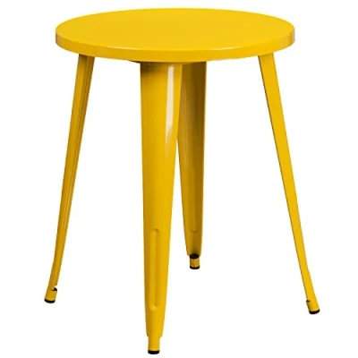 Abbildung von Flash Furniture Commercial Grade 24&quot; Round Metal Indoor Outdoor Table, Yellow