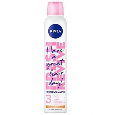 Abbildung von NIVEA 3in1 Trocken Shampoo für brünette und mittlere Haartöne, Fresh Revive, 2er Pack (2 x 200 ml)