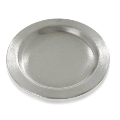 Abbildung von Kerzenteller silberfarben, Aussen D 11cm,Innen 8cm, satiniert, Messing vernickelt