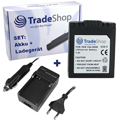 Abbildung von Angebot IM Set: Kamera Li Ion Akku 1500mAh + Ladegerät mit Kfz Adapter kompatibel Panasonic Lumix DMC FZ 50 K S, Ersatz für DMW BMA7 CGA S006 S006E S006E/1B CGR