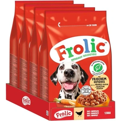 Abbildung von Frolic Hunde Trockenfutter mit frischem Geflügel 4x1,5kg