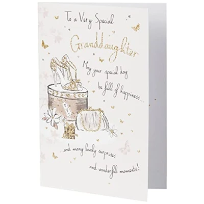 Abbildung von Piccadilly Greetings Group Ltd Schöne Geburtstagskarte mit Glitzerbeschichtung &quot;To A Very Special Granddaughter&quot;, 17,8 x 12,7 cm, Weiß