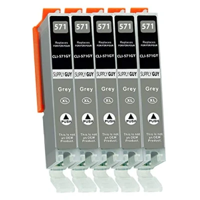 Abbildung von Supply Guy 5 XL Druckerpatronen mit Chip kompatibel Canon CLI 571 Grau für Pixma MG7700 MG7750 MG7751 MG7752 MG7753 TS8000 TS8050 TS8051 TS8052 TS8053 TS9000 TS9050 TS9055