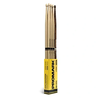 Abbildung von ProMark Schlagzeug Sticks Rebound 5A Drum FireGrain Hinten gewichtetes Gefühl Lackierung, Eichel Tipp, Hickoryholz 3 Paare of + 1 Paar